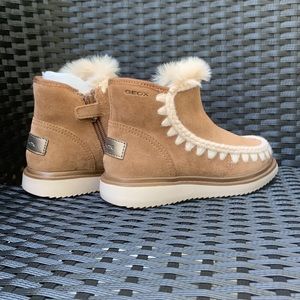 Geox Respira Suede Booties Brown size 10.5 Toddler